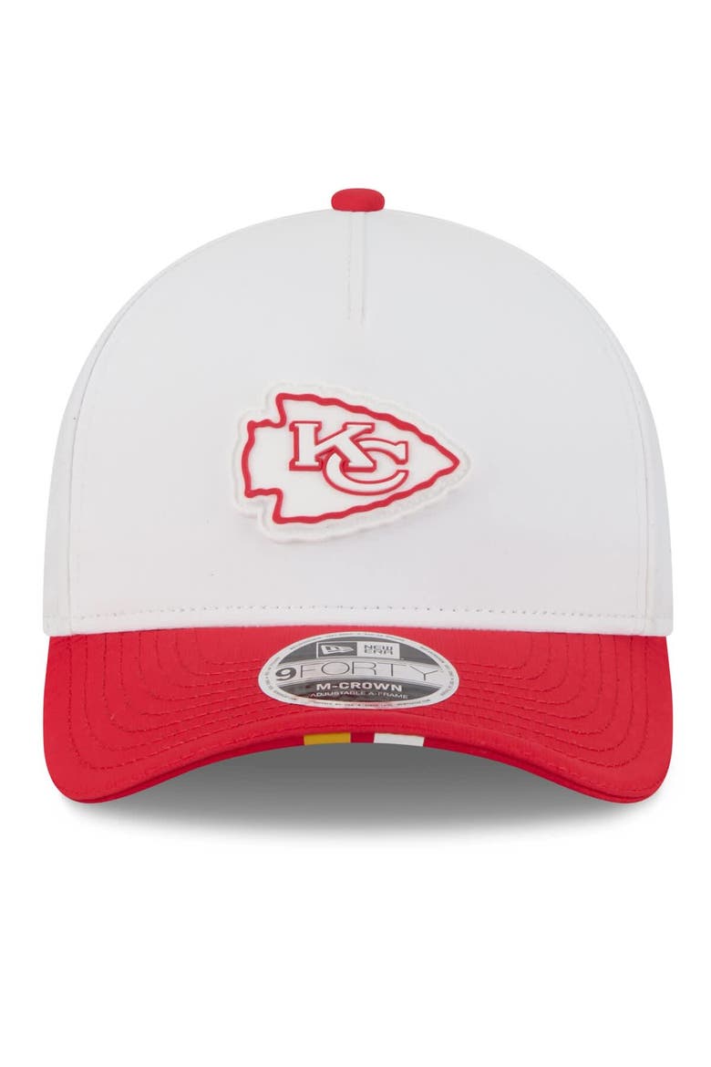 Men's New Era  White/Red Kansas City Chiefs 2025 NFL Training Camp A-Frame 9FORTY Adjustable Hat, Alternate, color, White