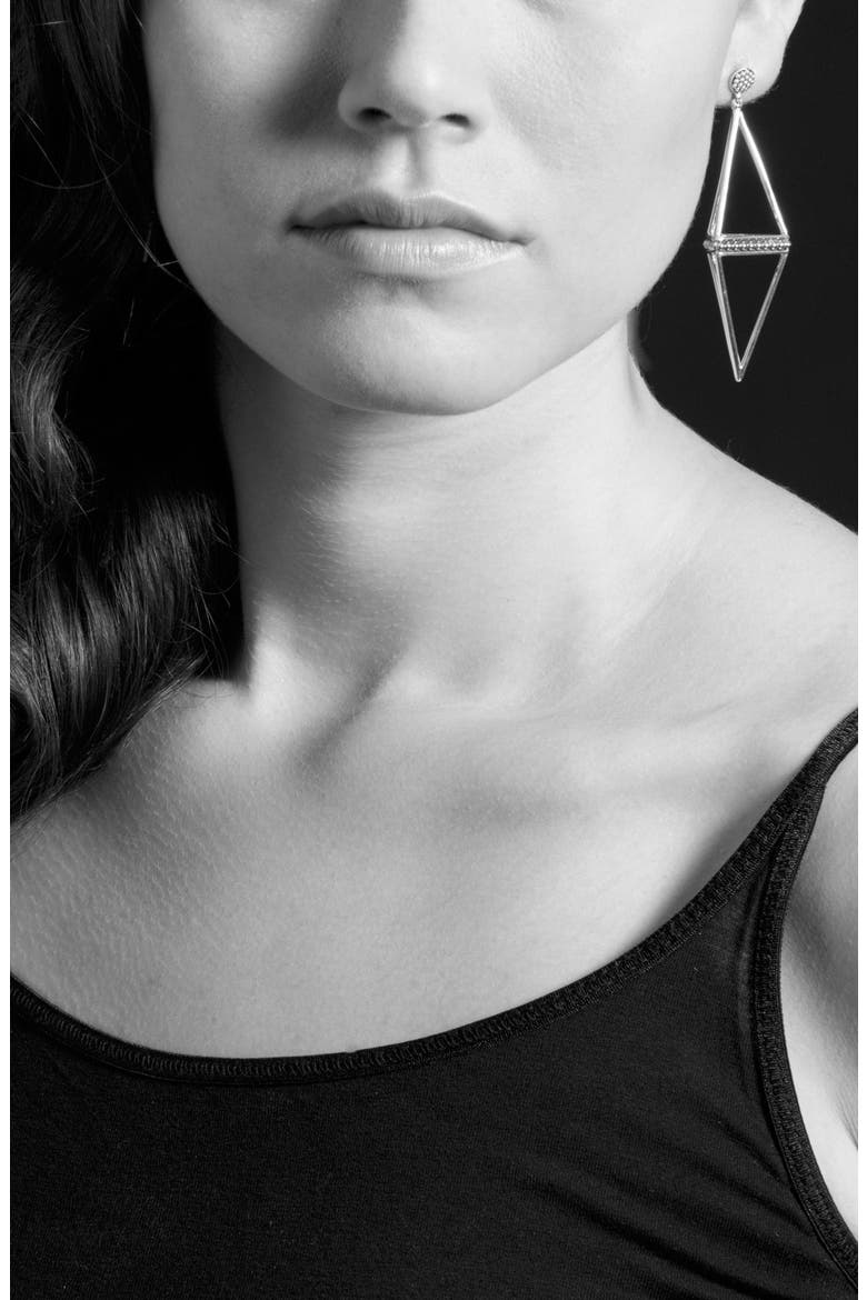 'KSL' Pyramid Drop Earrings, Alternate, color, SILVER/ GOLD