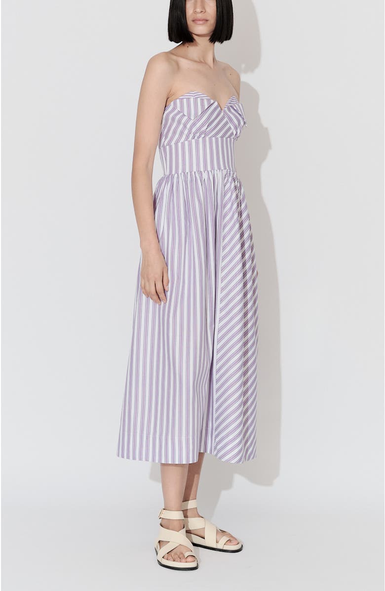 De Loreta Lidia Strapless Fit & Flare Cocktail Dress, Alternate, color, Mil Rayas Lila Print