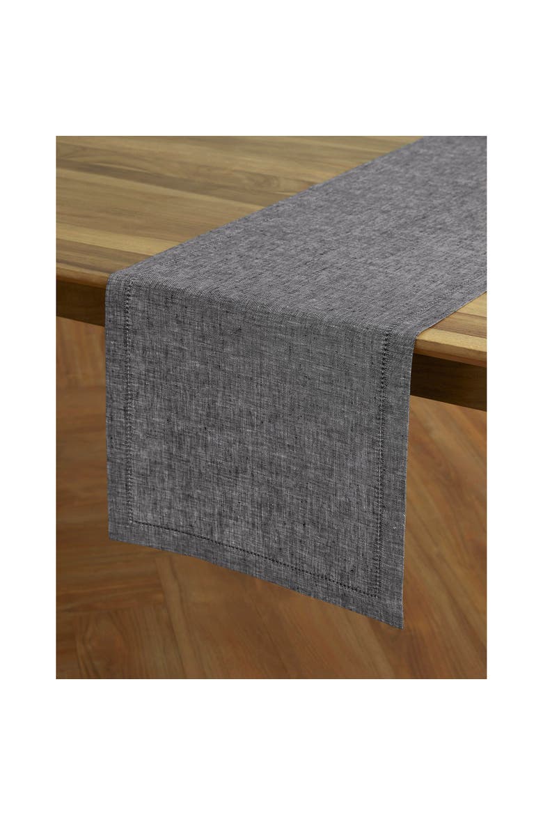 Linen Table Runner - Milan, Alternate, color, Chambray Black