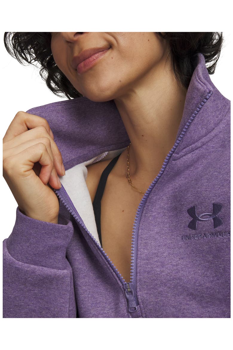 Icon Fleece Half Zip PUllover, Alternate, color, PURPLE LUXE LIGHT HEATHER