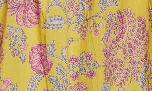 Mille Paola Floral Print Tie Waist Maxi Skirt In Citron Floral