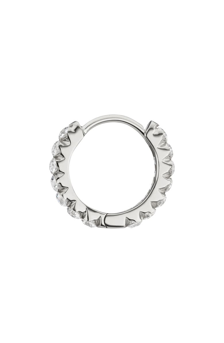 MARIA TASH Invisible Set Diamond Single Clicker Hoop Earring, Alternate, color, 18K White Gold/ Diamond