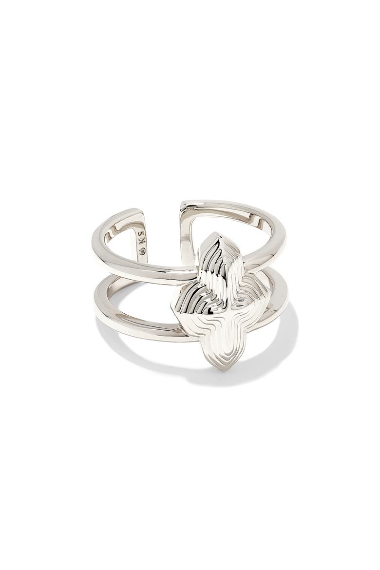 Abbie Double Band Ring, Main, color, RHODIUM METAL