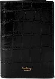 Mulberry Croc Embossed Leather Passport Wallet