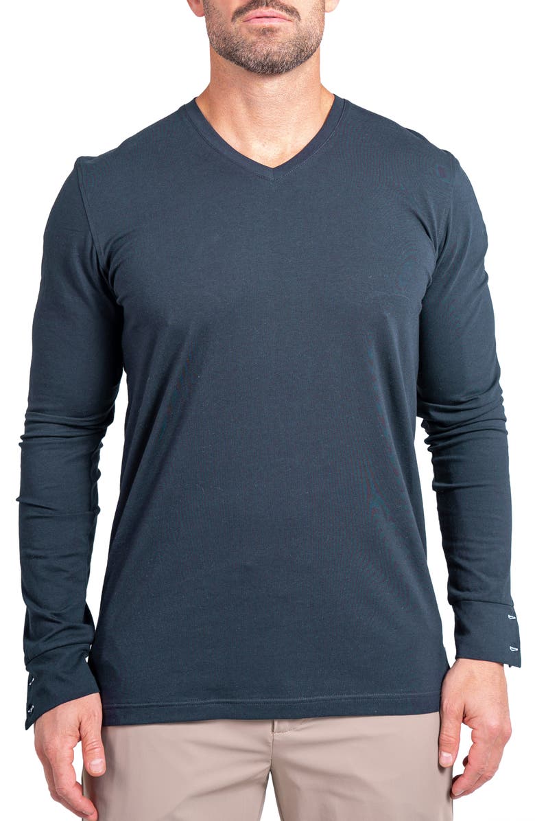 Maceoo Edison Ascension V-Neck Long Sleeve T-Shirt, Main, color, Blue