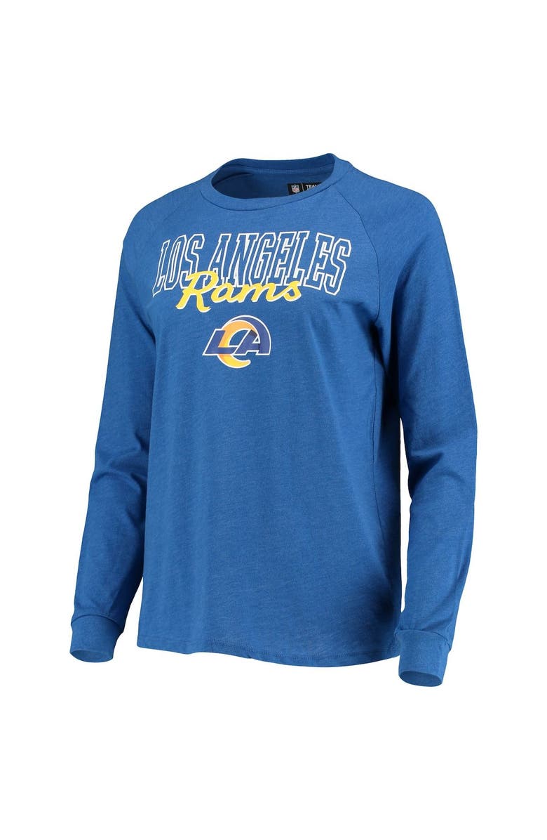 CONCEPTS SPORT Women's Concepts Sport Royal Los Angeles Rams Meter Knit Long Sleeve Raglan Top & Shorts Sleep Set, Alternate, color, Royal