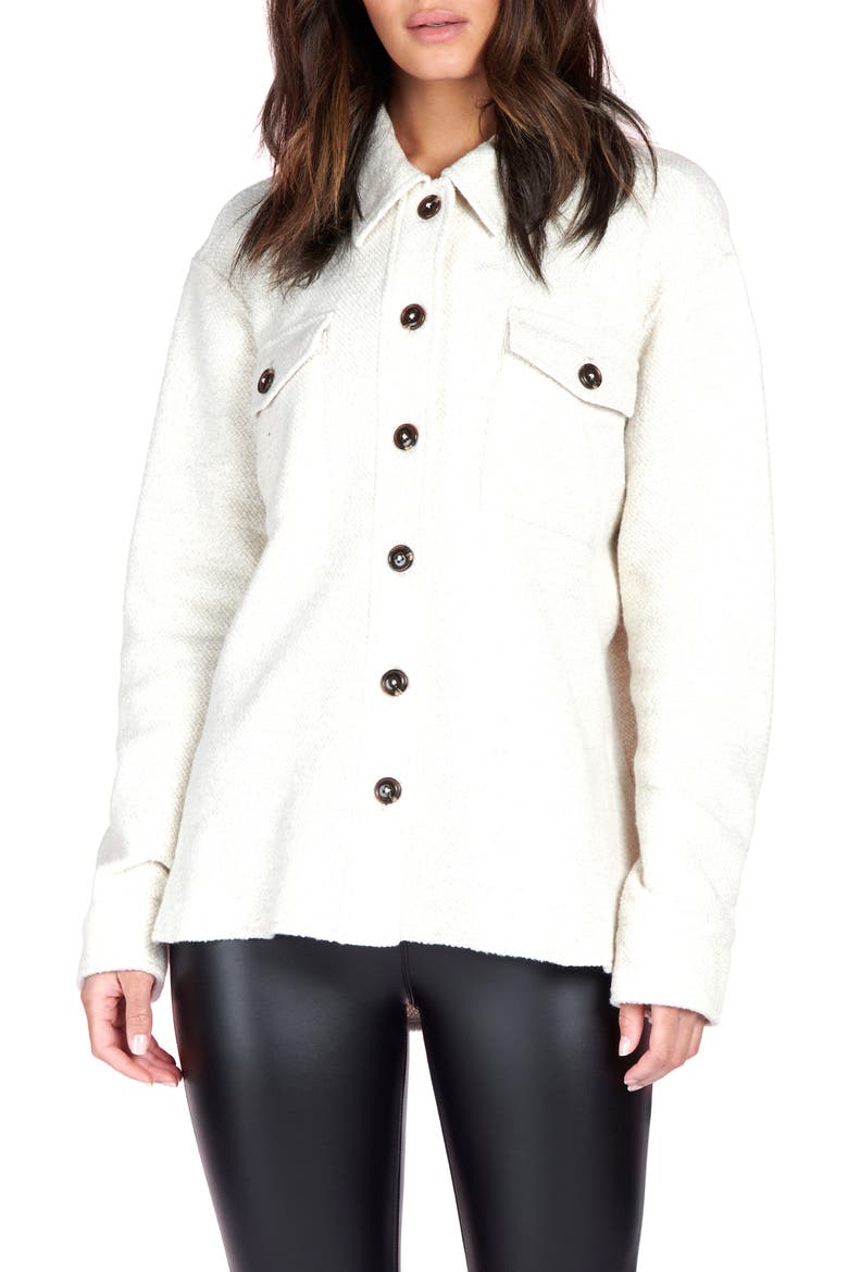 Cotton Blend Shirt Jacket, Main, color, MILK