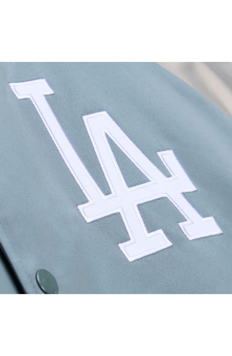 Mitchell & Ness Men's Mitchell & Ness  Gray Los Angeles Dodgers Thunderstorm Head Coach Lightweight Satin Full-Snap Jacket, Alternate, color, Gray