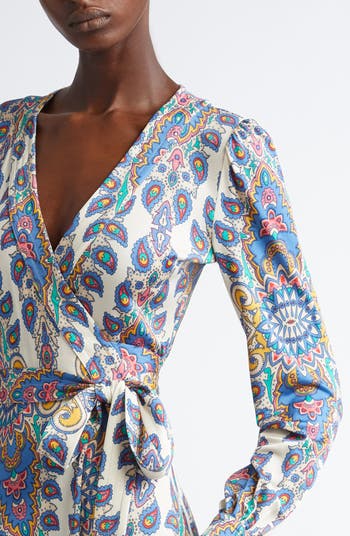 【送料&関税込】Etro Wrap Dress Printed wrap dress in multicoloured - Etro | Mytheresa
