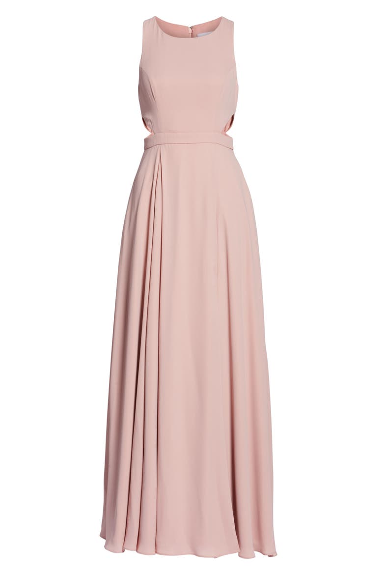 Side Cutout Evening Dress, Alternate, color, BLUSH