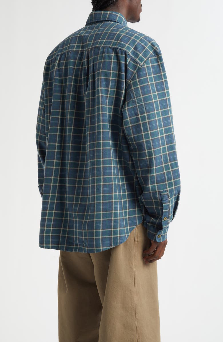 ERL Gender Inclusive Plaid Flannel Overshirt, Alternate, color, Green