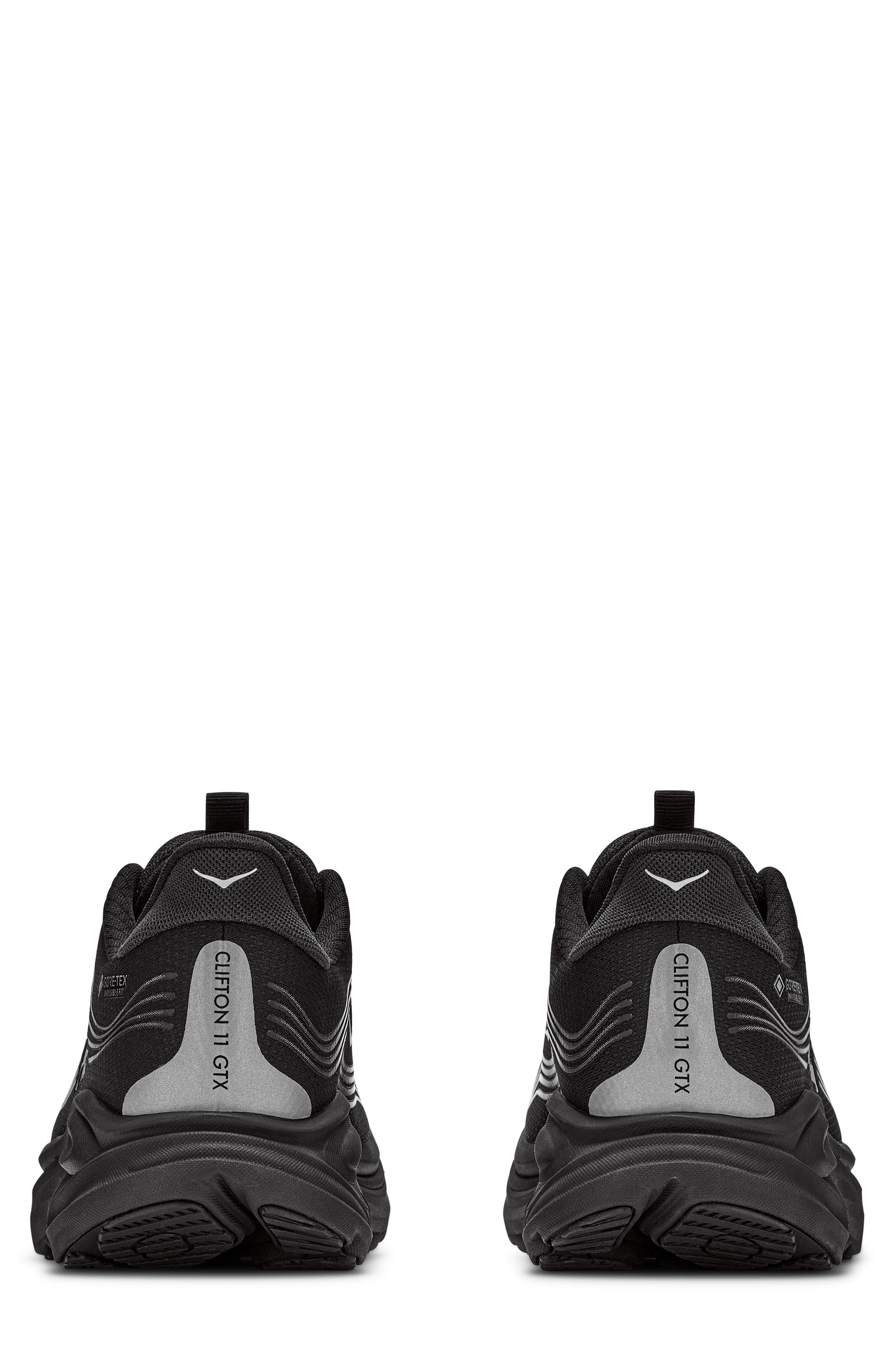 Clifton 11 Gore-Tex Water Repellent Running Shoe, Alternate, color, BLACK / BLACK