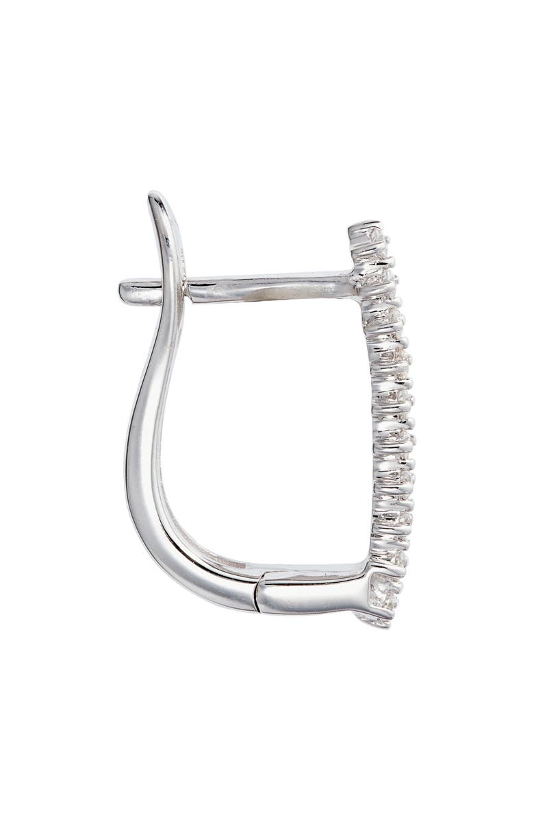 Meira T Diamond Oval Hoop Earrings, Alternate, color, White Gold