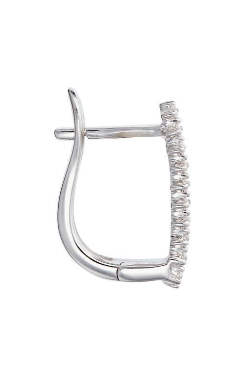 Meira T Diamond Oval Hoop Earrings In White Gold