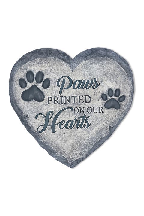 Paws Printed On Our Hearts Heart Shaped Memorial Figurine