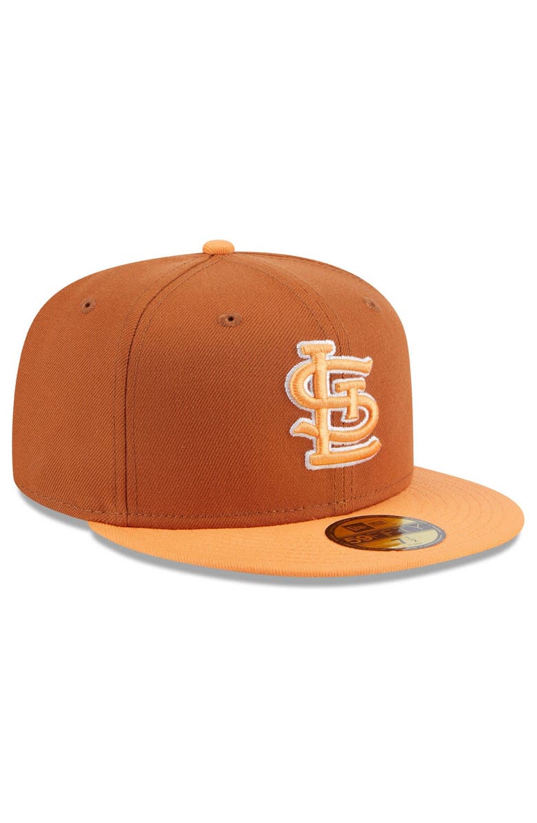New Era Men's New Era Brown/Orange St. Louis Cardinals Spring Color Basic Two-Tone 59FIFTY Fitted Hat, Alternate, color,