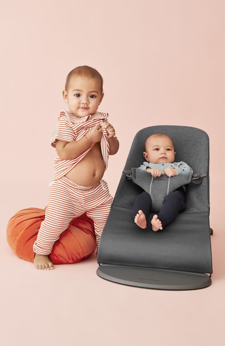 BabyBjörn Bouncer Bliss Convertible Jersey Baby Bouncer, Alternate, color, Charcoal