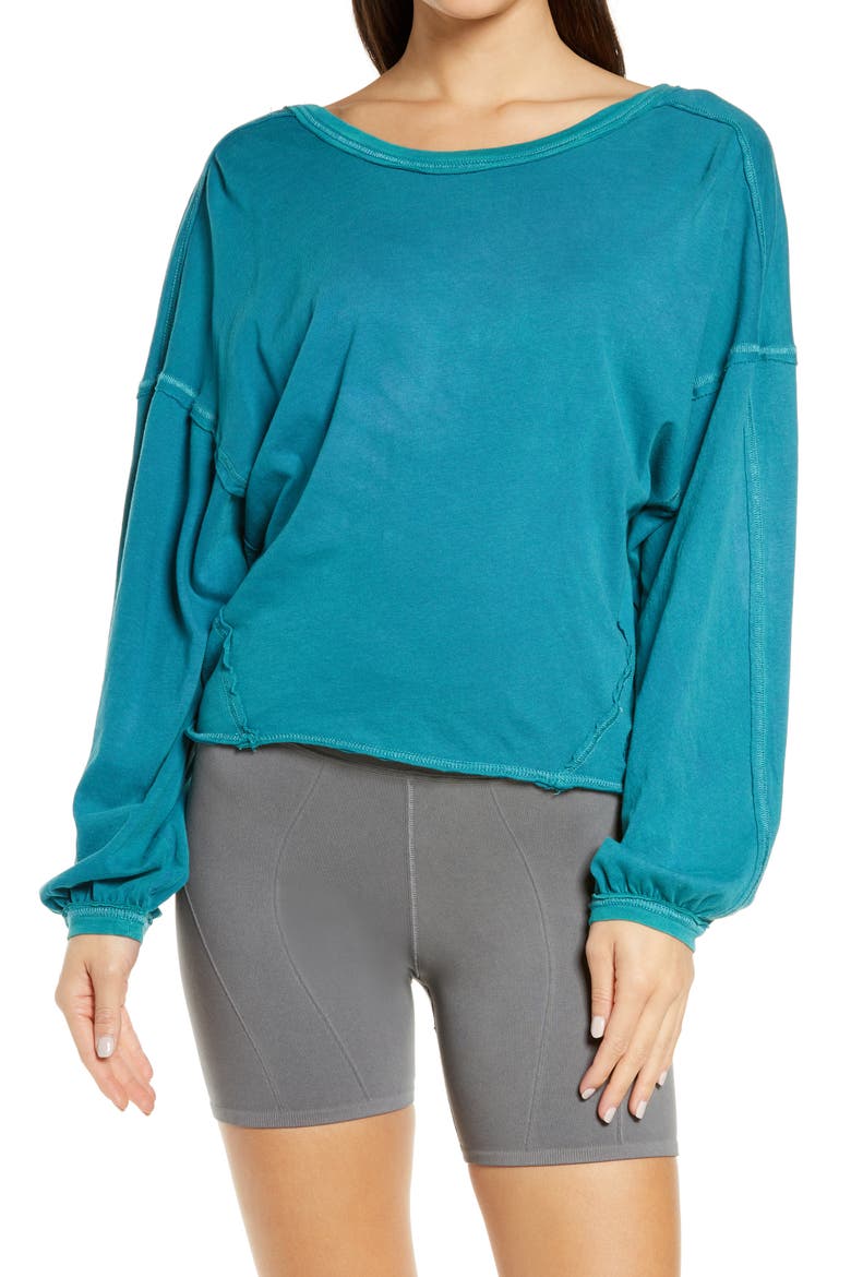 Moon Rising Long Sleeve Top, Main, color, BLUE PEACOCK