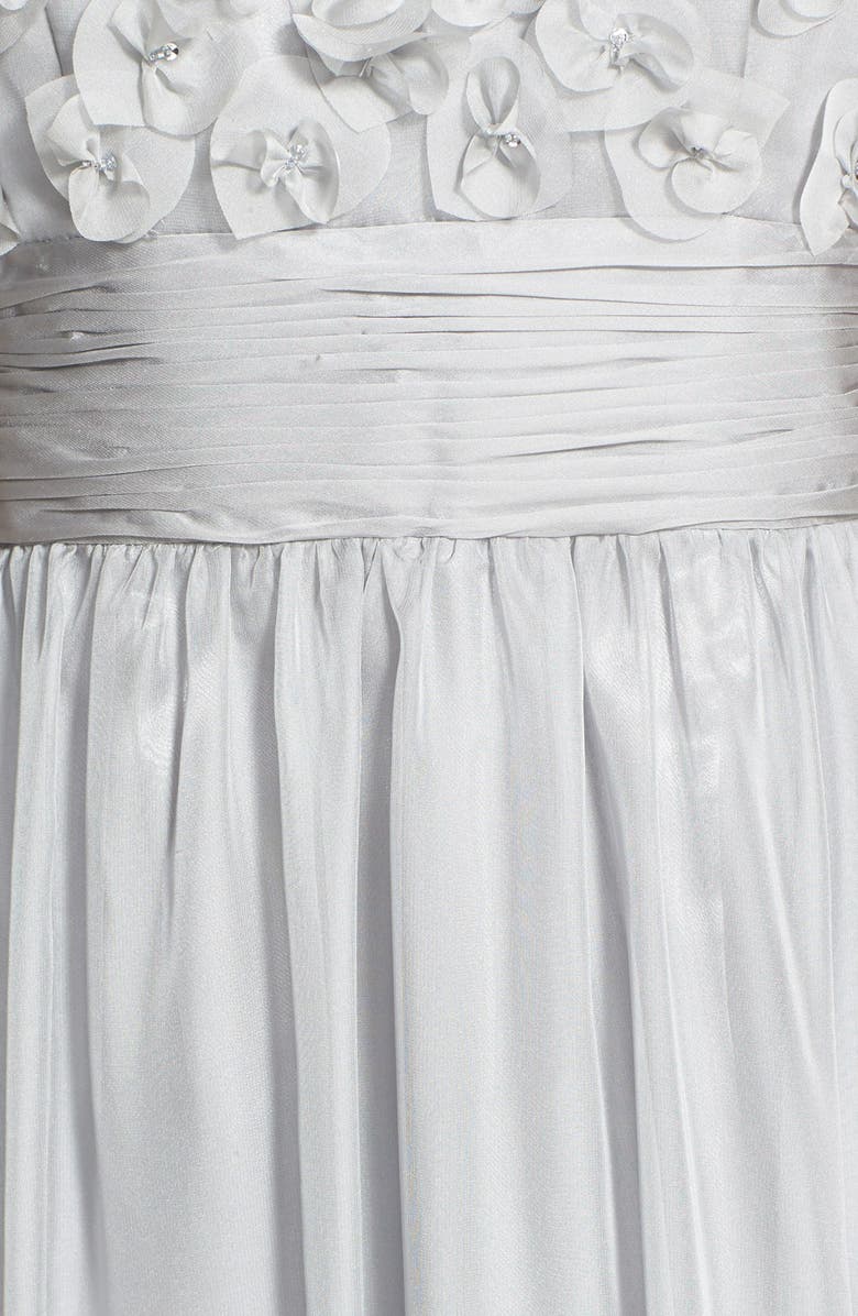 JS Collections Floral Appliqué Chiffon Gown, Alternate, color, 