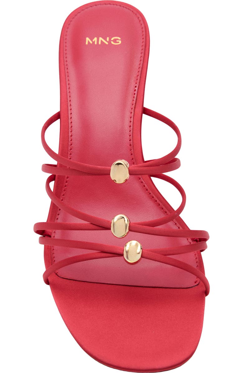 MANGO Kitten Heel Satin Strap Sandal, Alternate, color, Red
