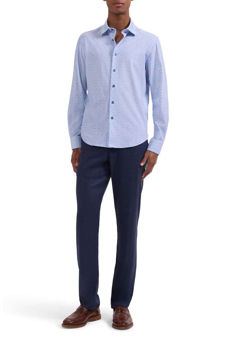 James OoohCotton® Micro Palm Tree Print Button-Up Shirt, Alternate, color, LAVENDER