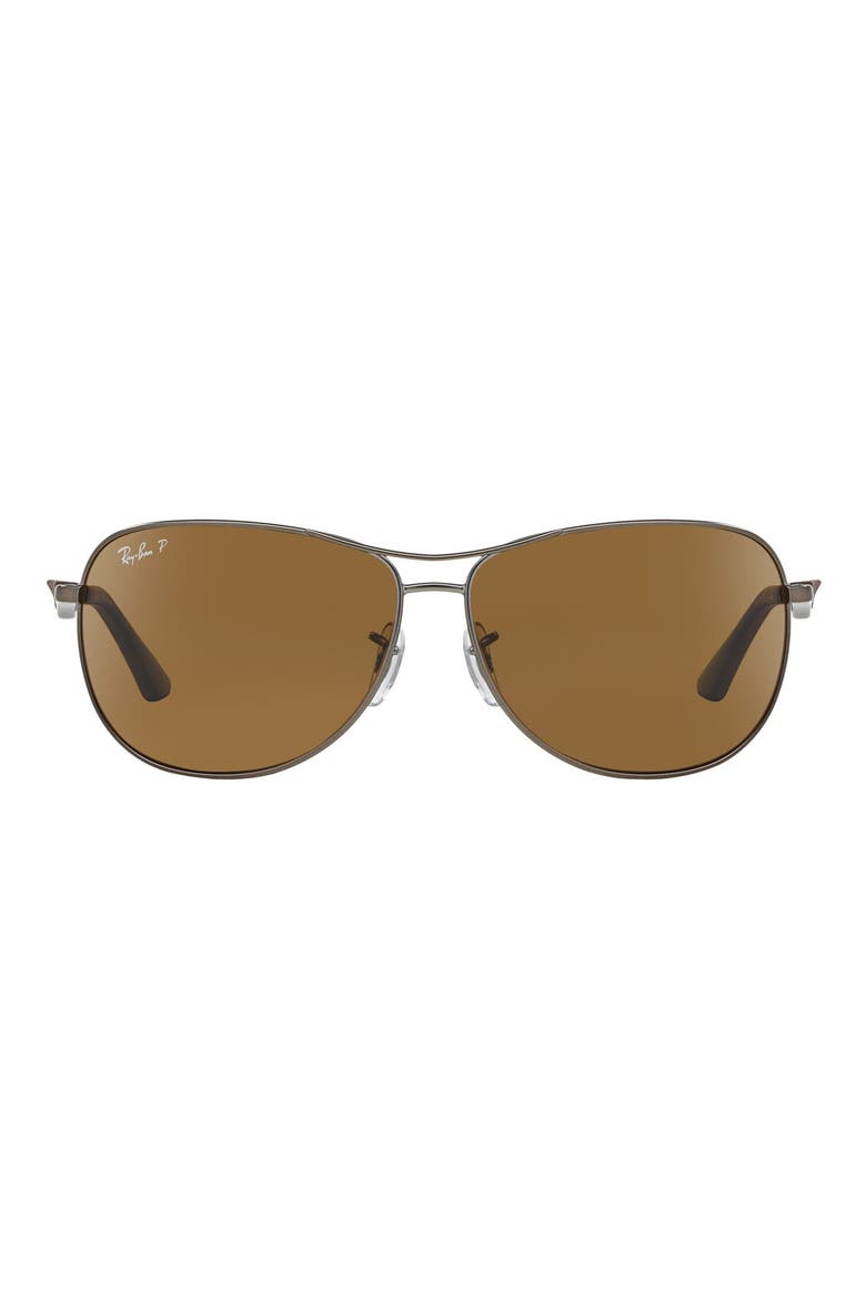 59mm Polarized Aviator Sunglasses, Main, color, MATTE GUNMETAL