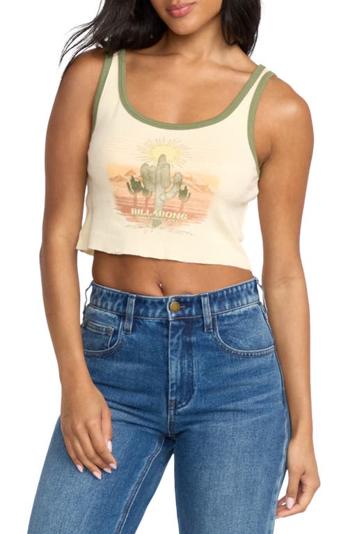Billabong Sunset Break Tipped Cotton Graphic Tank In Neutral