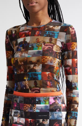 DIESEL® T-Lixy Video Call Print Long Sleeve Mesh Top