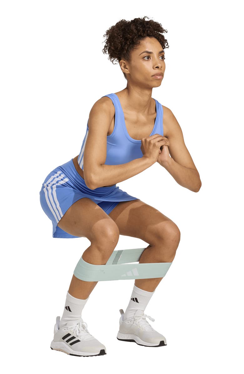 adidas Train Essentials 3-Stripes Crop Tank Top, Alternate, color, Blue Fusion/ White