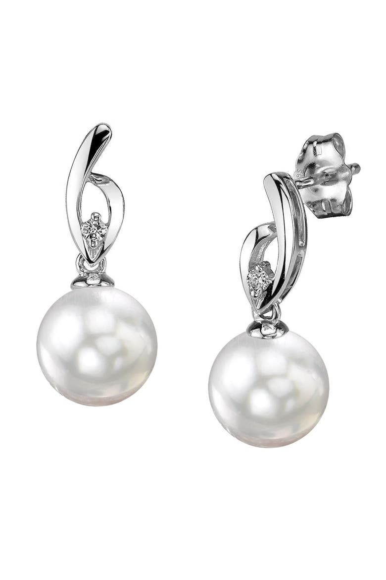 White South Sea Pearl & Diamond Lois Earrings, Main, color, White Gold