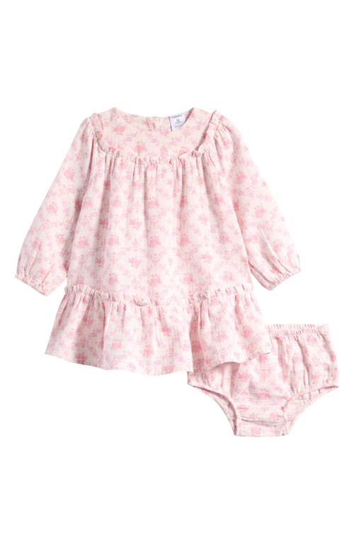 Nordstrom Long Sleeve Cotton Gauze Dress & Bloomers In Pink Pretty Cosette Floral