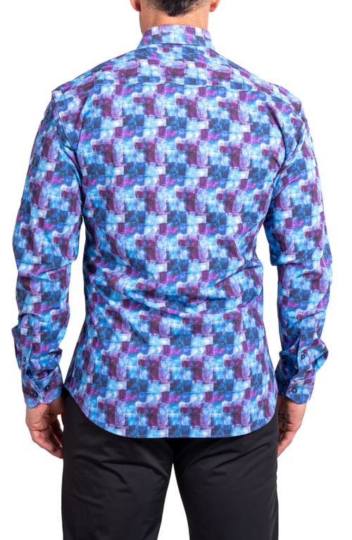 Maceoo Fibonacci Ascension Contemporary Fit Button-up Shirt In Blue