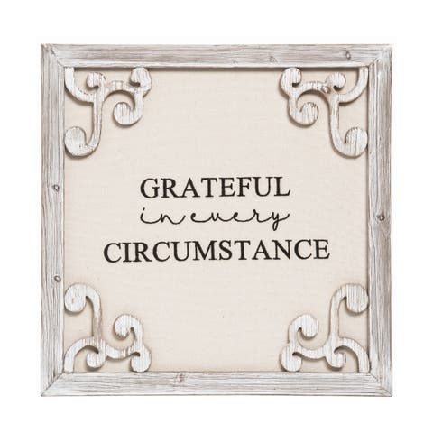 Brown Harvest Framed Gratitude Wall Decor for Home