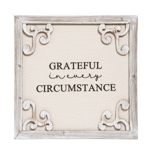 Transpac Brown Harvest Framed Gratitude Wall Decor For Home In Multi
