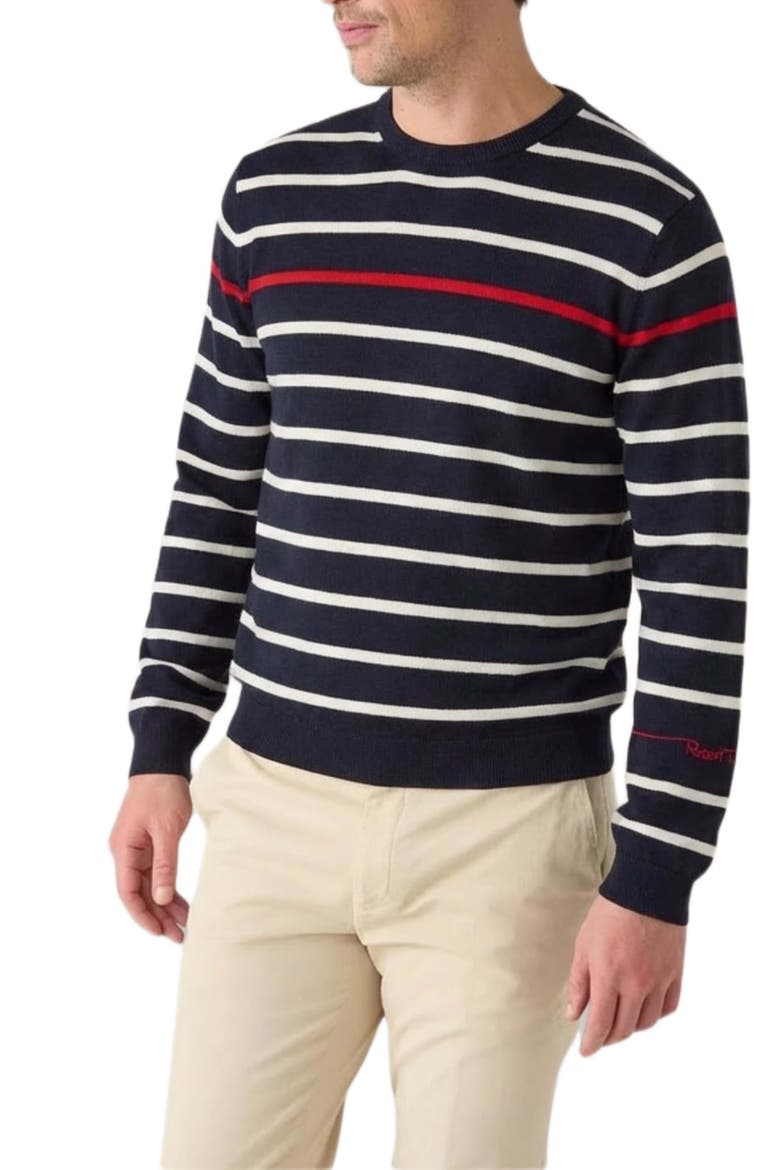 Cooke Engineered Stripe Sweater, Main, color, Navy/White