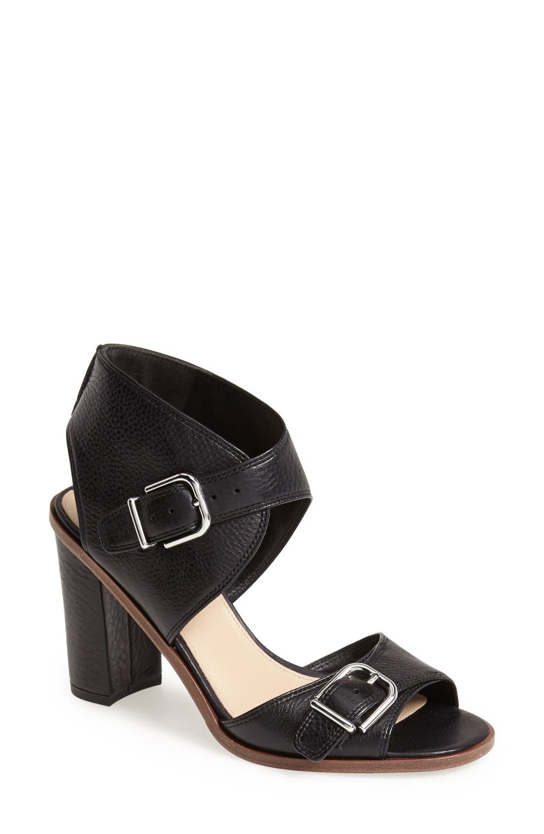'Barina' Sandal, Main, color, BLACK CALF