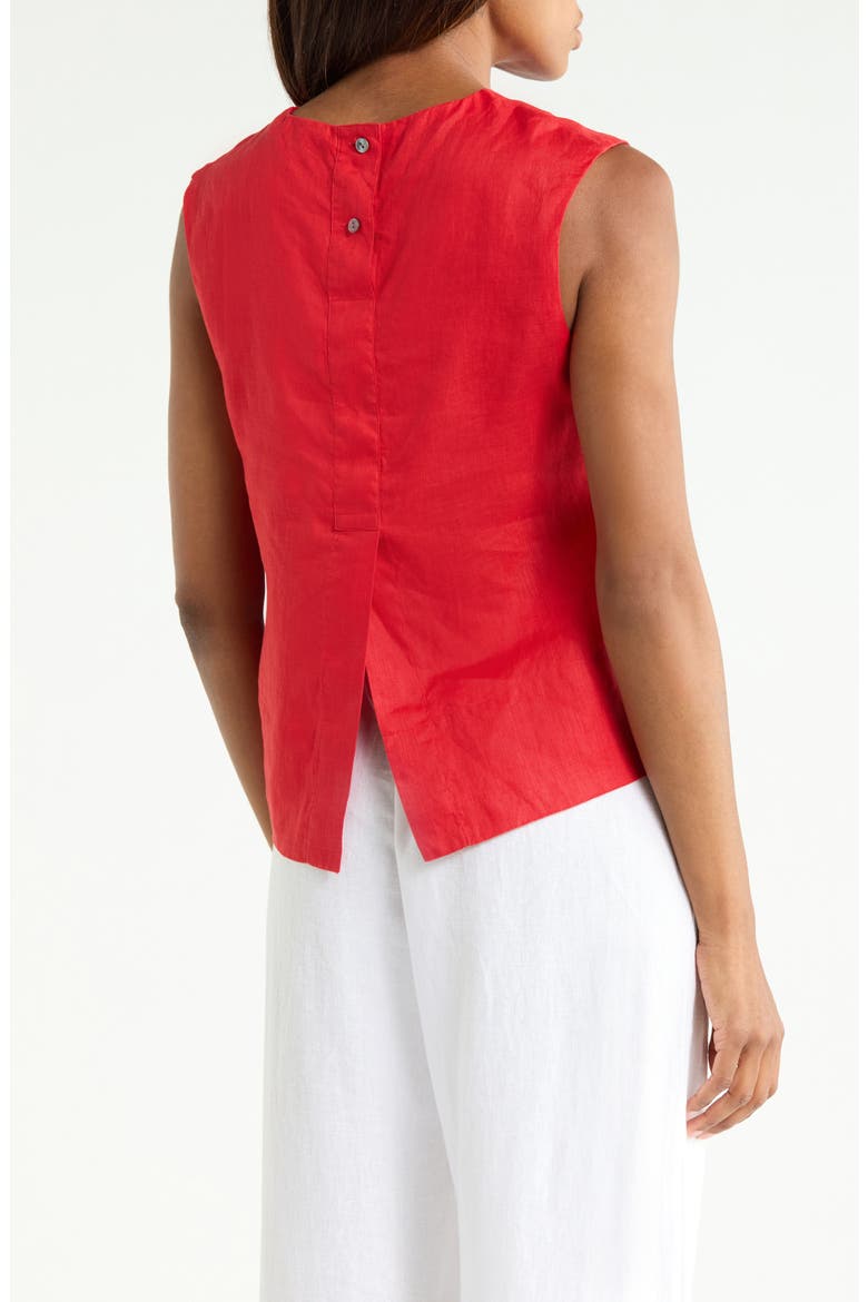 Button Back Sleeveless Shell, Alternate, color, CHERRY RED