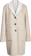 ST. JOHN Two-Tone Double Face Wool & Cashmere Coat