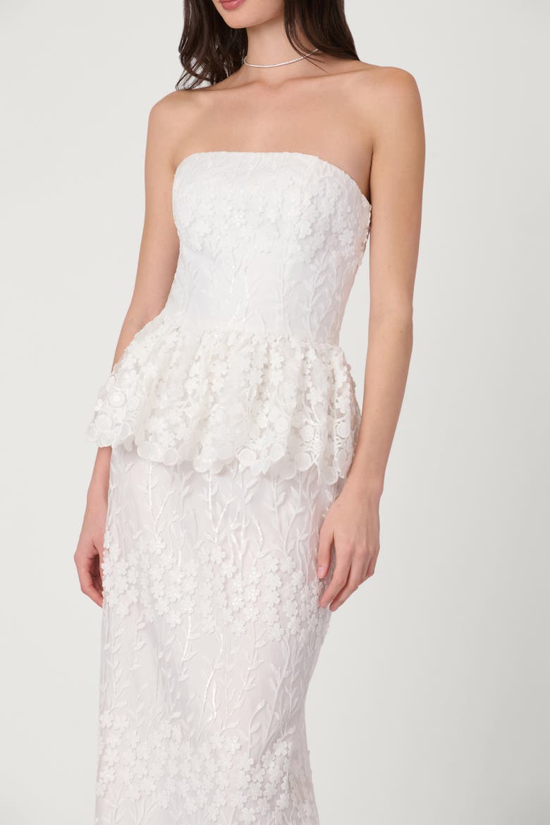 Vine Embroidered Mesh Midnight Lotus Dress, Alternate, color, Optic White
