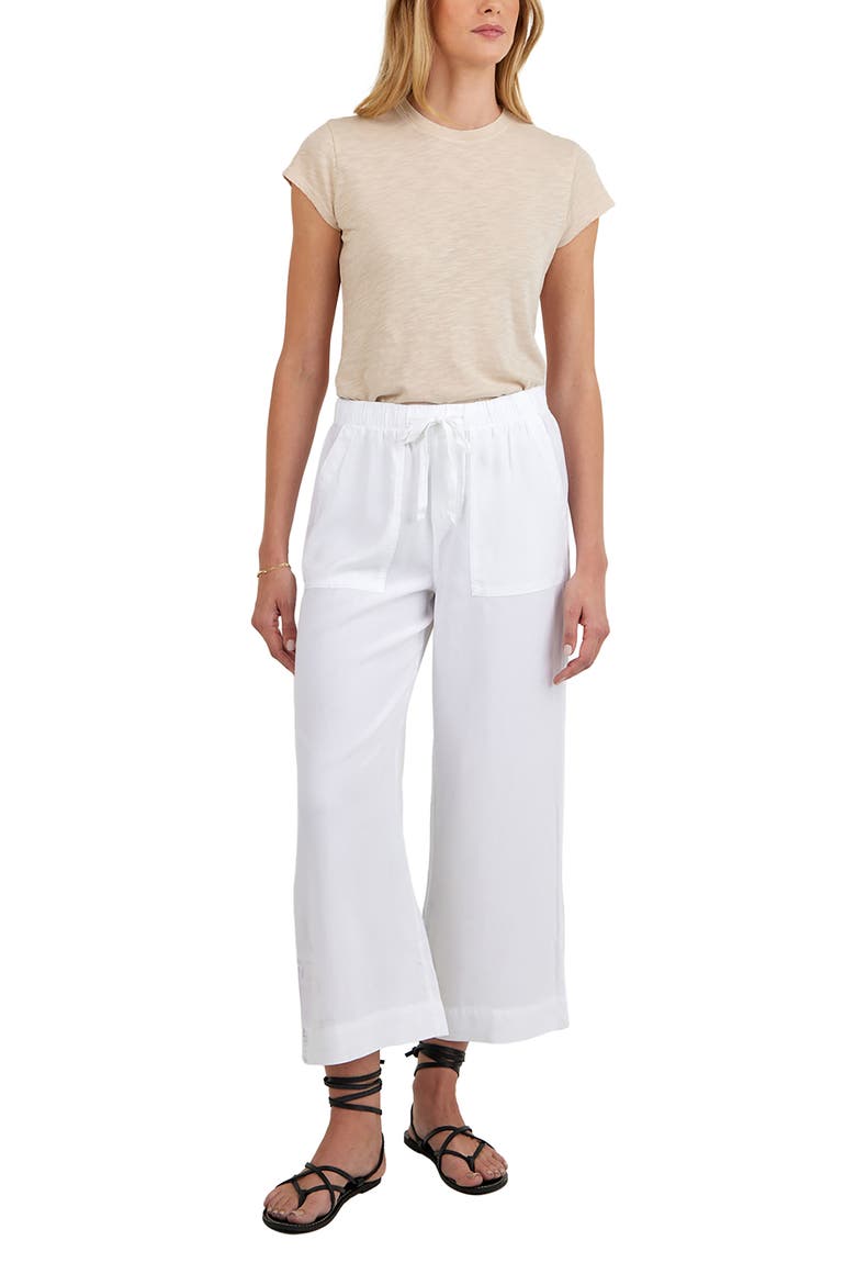 Easy Pocket Crop Wide Leg Pants, Alternate, color, WHITE