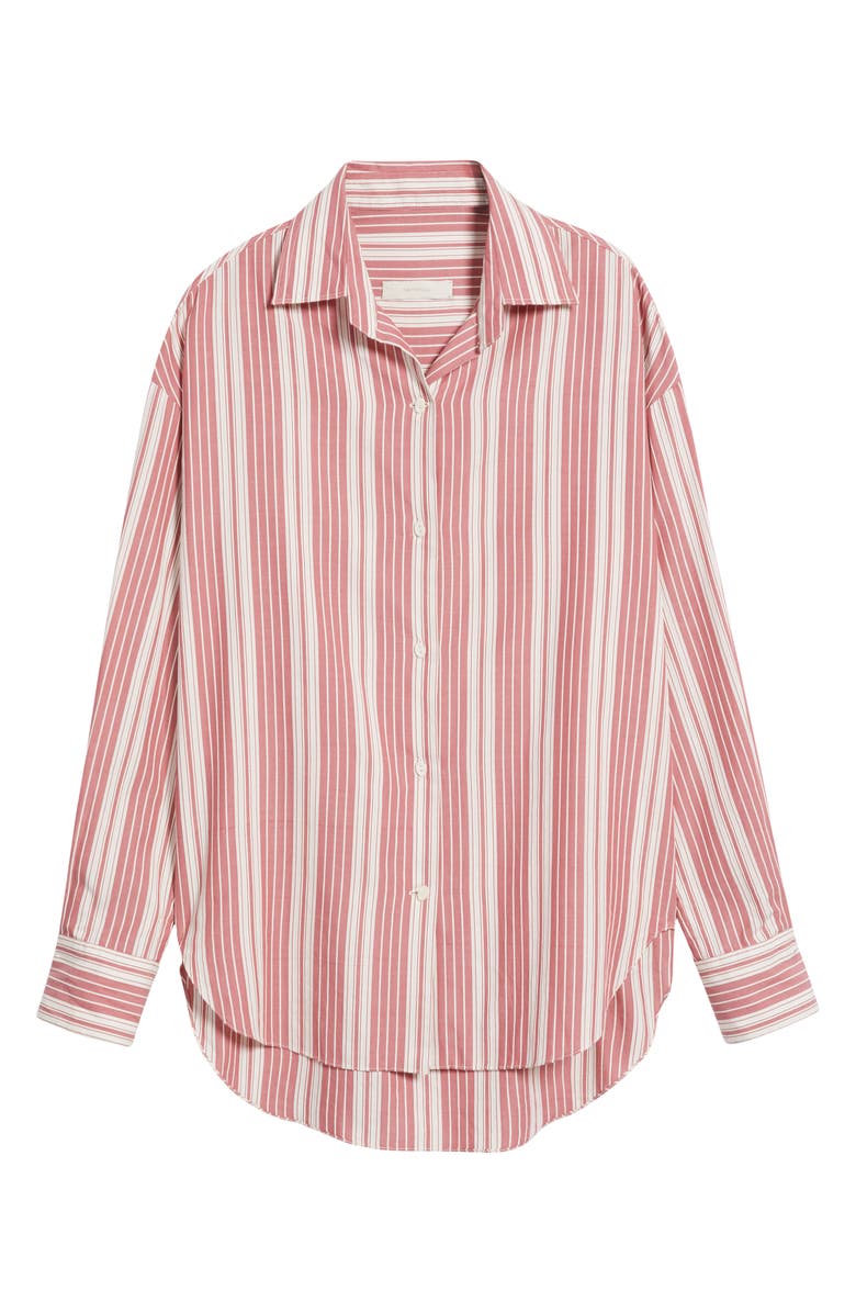 Faithfull the Brand Capri Stripe Cotton Button-Up Shirt, Alternate, color, White