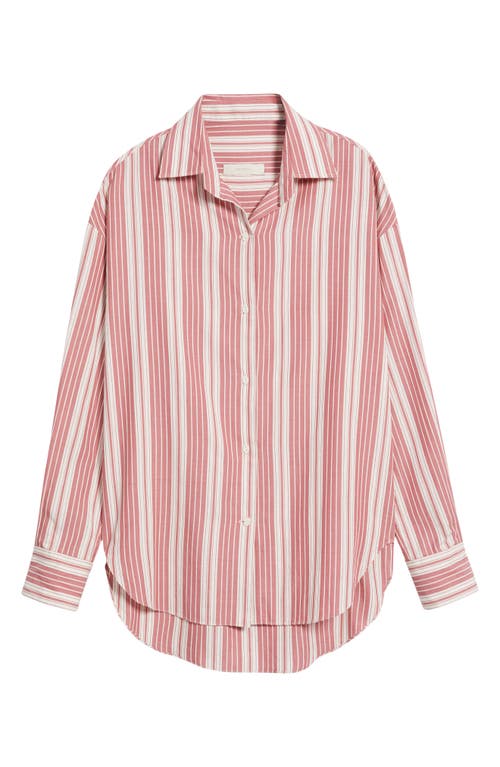Faithfull The Brand Capri Stripe Cotton Button-up Shirt In White