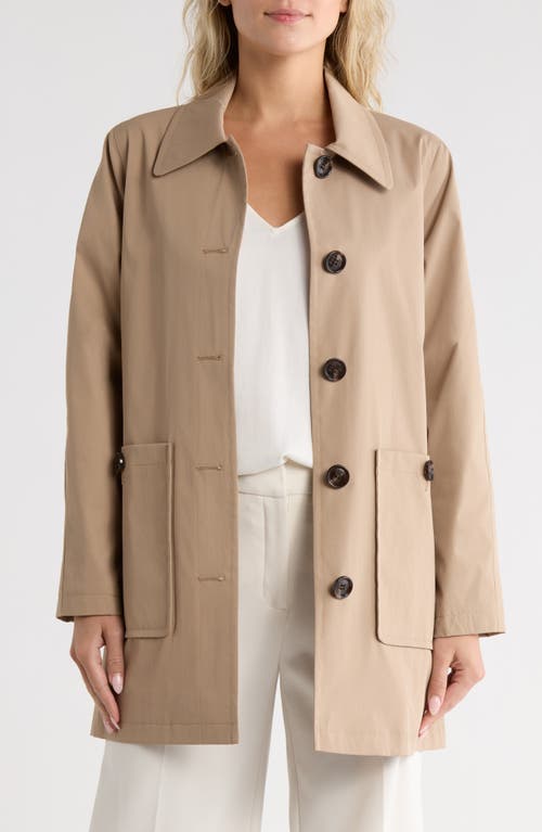 Sam Edelman Leopard Print Water Repellent Rain Jacket In Brown