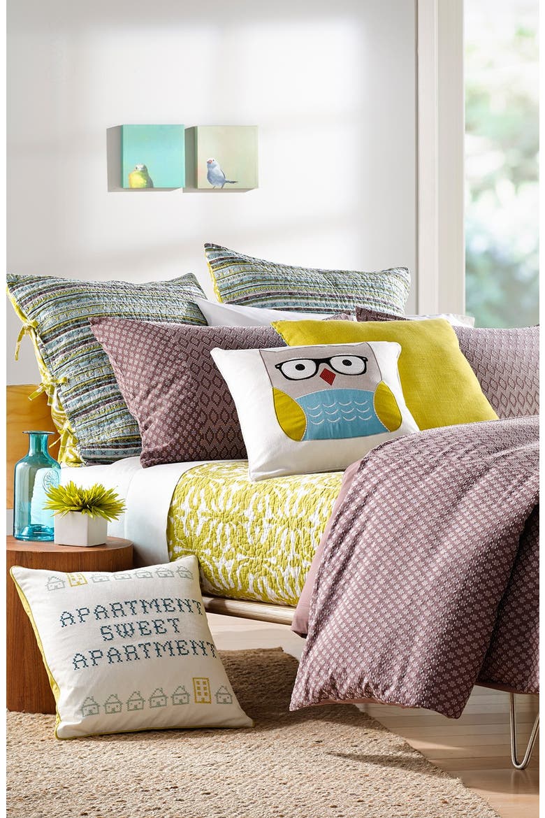 'Sweet Apartment' Embroidered Accent Pillow, Alternate, color, CREAM TURTLEDOVE MULTI