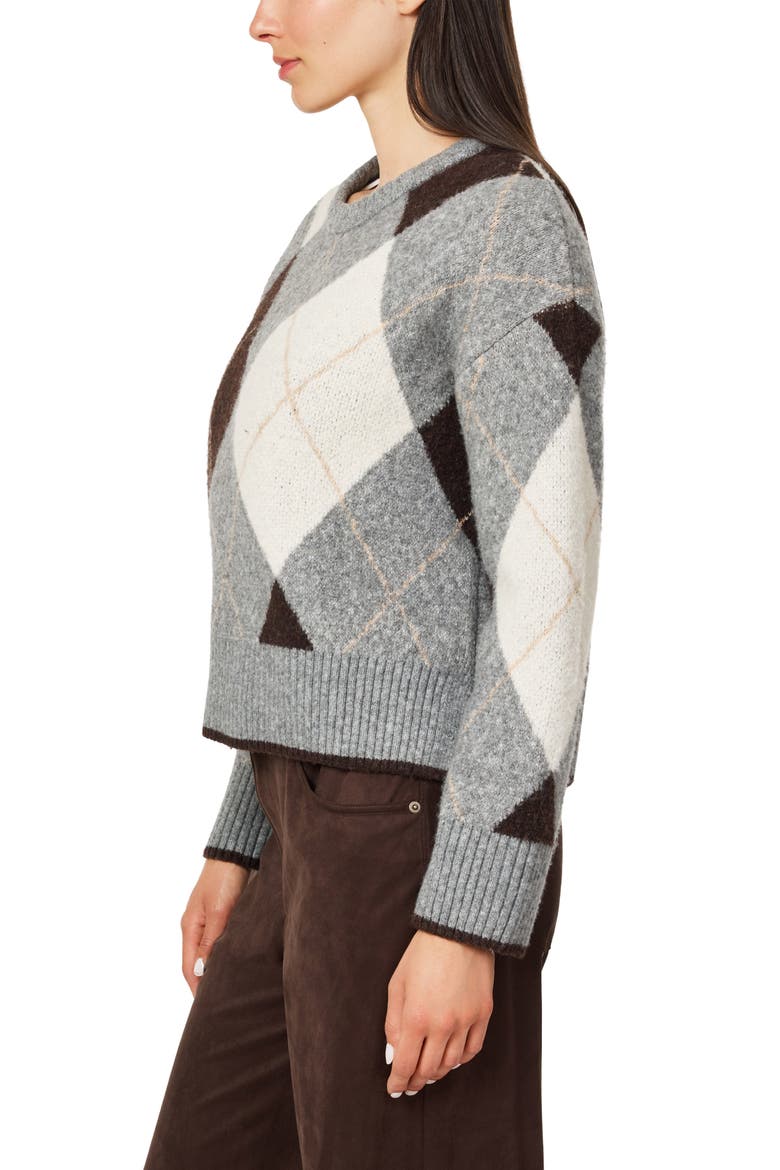 Argyle Crewneck Sweater, Alternate, color, GREY ARGYLE