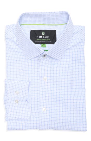Tom Baine Performance Stretch Winkle Free Button-down Shirt In Blue
