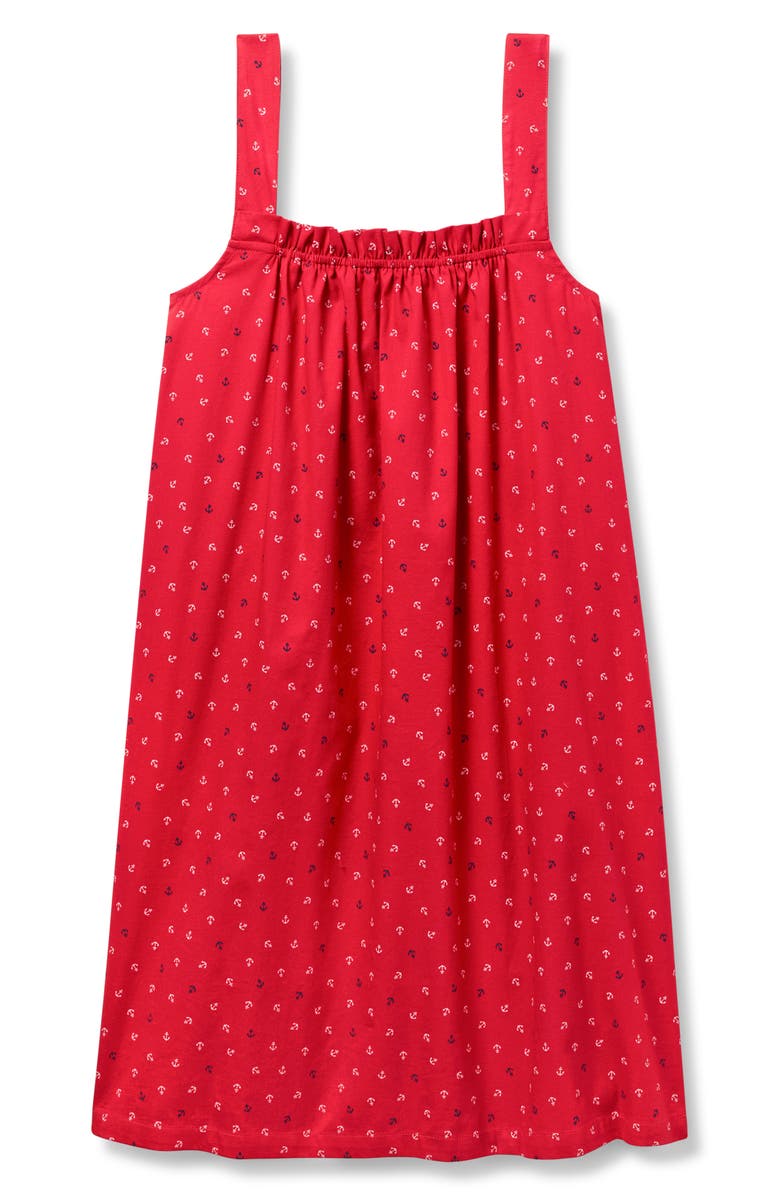 Petite Plume Annabelle Cotton Twill Nightgown, Alternate, color, Red