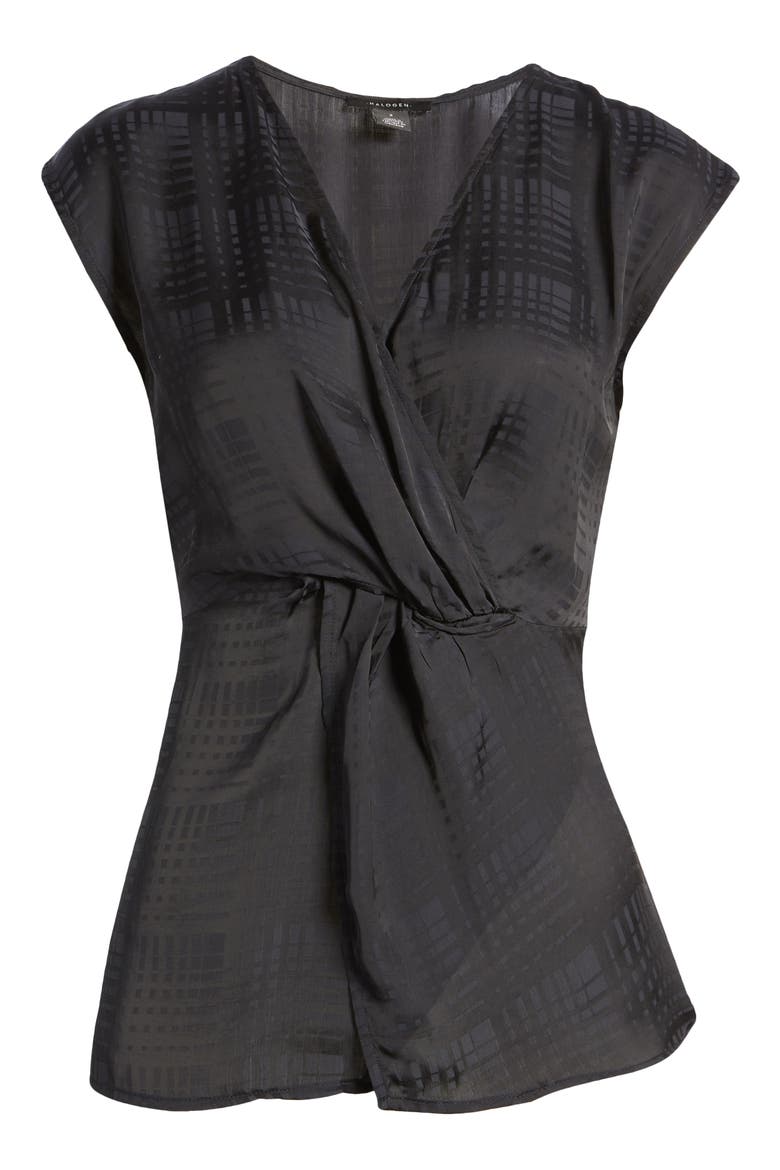 Twist Front Top, Alternate, color, BLACK