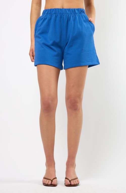 Viens Avec Moi The Lakeside Set Cotton Graphic Sweat Shorts In Blue